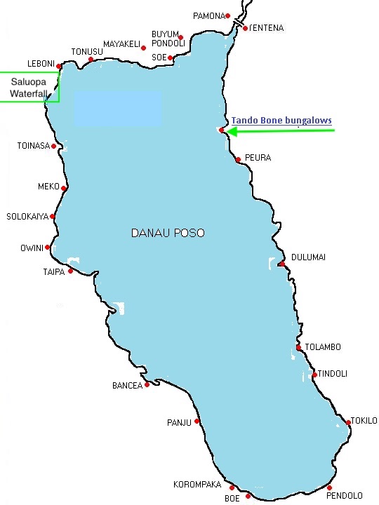 A map of Lake Pose - Central Sulawesi